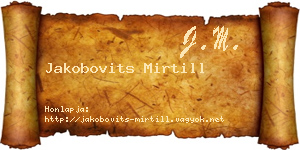Jakobovits Mirtill névjegykártya